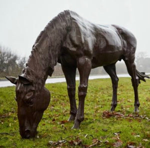 Lifesize Grazing Horse Statue